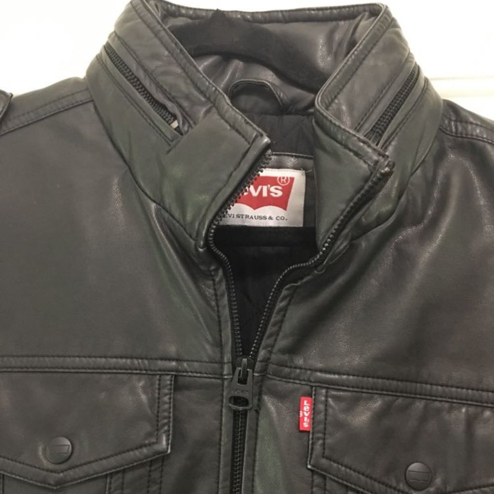Men's Levi's 4-Pocket Faux-Leather Jacket Black NWT Large